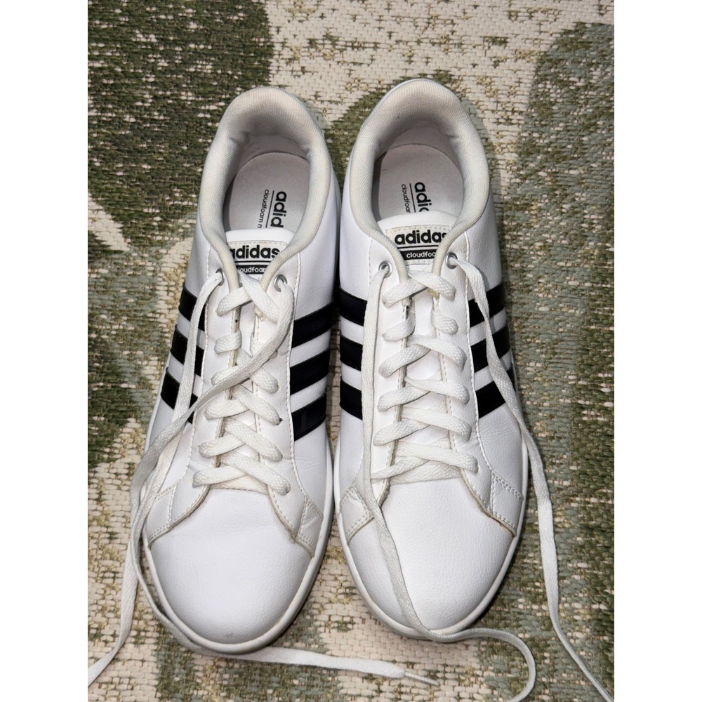 Adidas Neo Cloudfoam Advantage White Black Mens Sneakers AW4294 Size 10.5